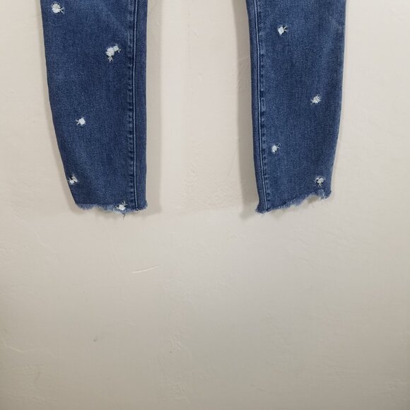 Abercrombie & Fitch SIMONE High Rise Ankle Stretch Skinny Jeans Floral 00s/24 - Picture 3 of 7